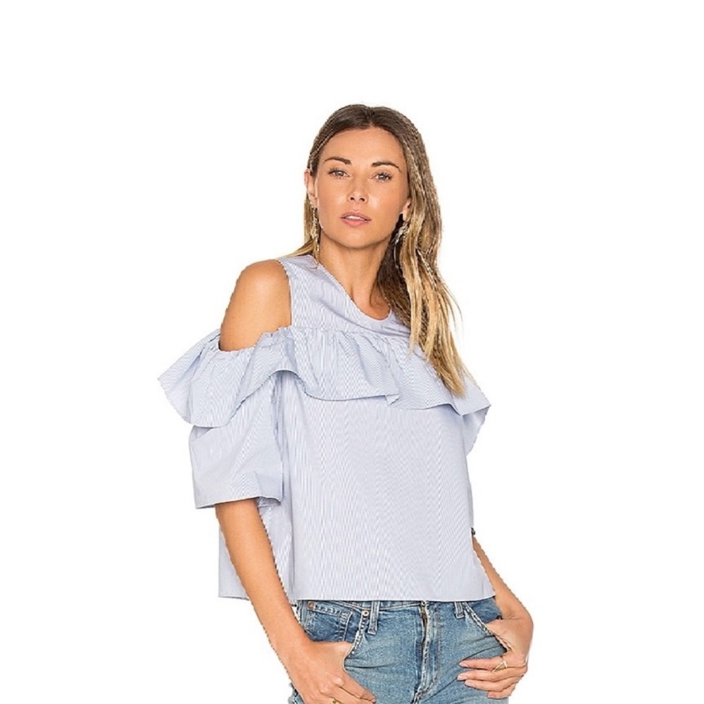 Blue Ruffled BCBG Top - Picture 4 of 4